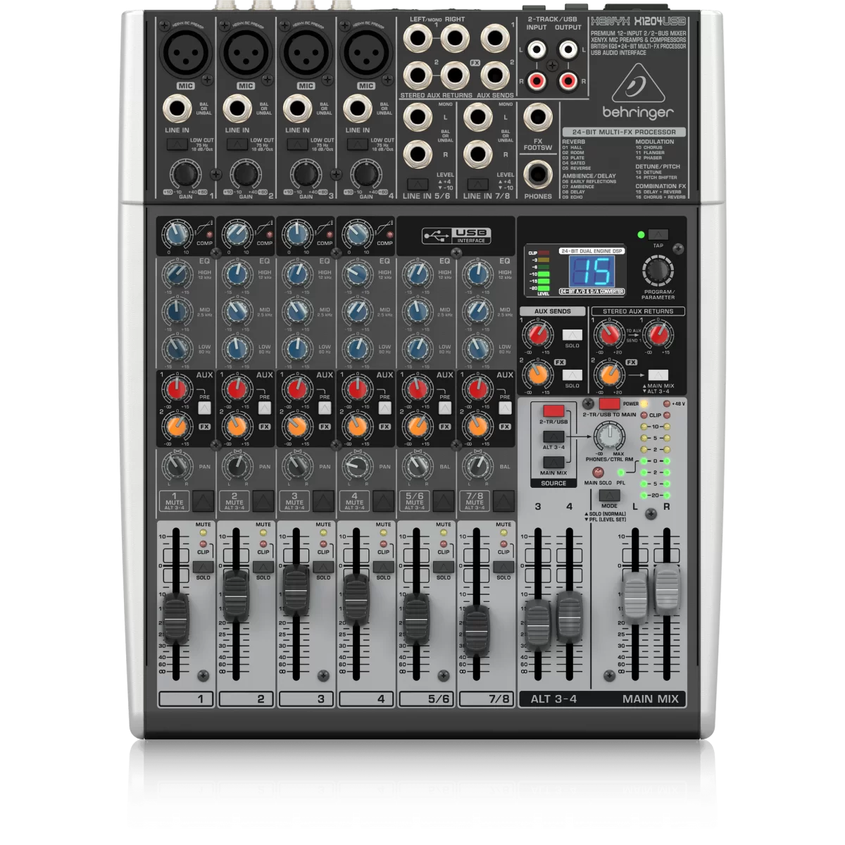 Behringer X1204USB 8-канальный аналоговый микшер купить в Москве и